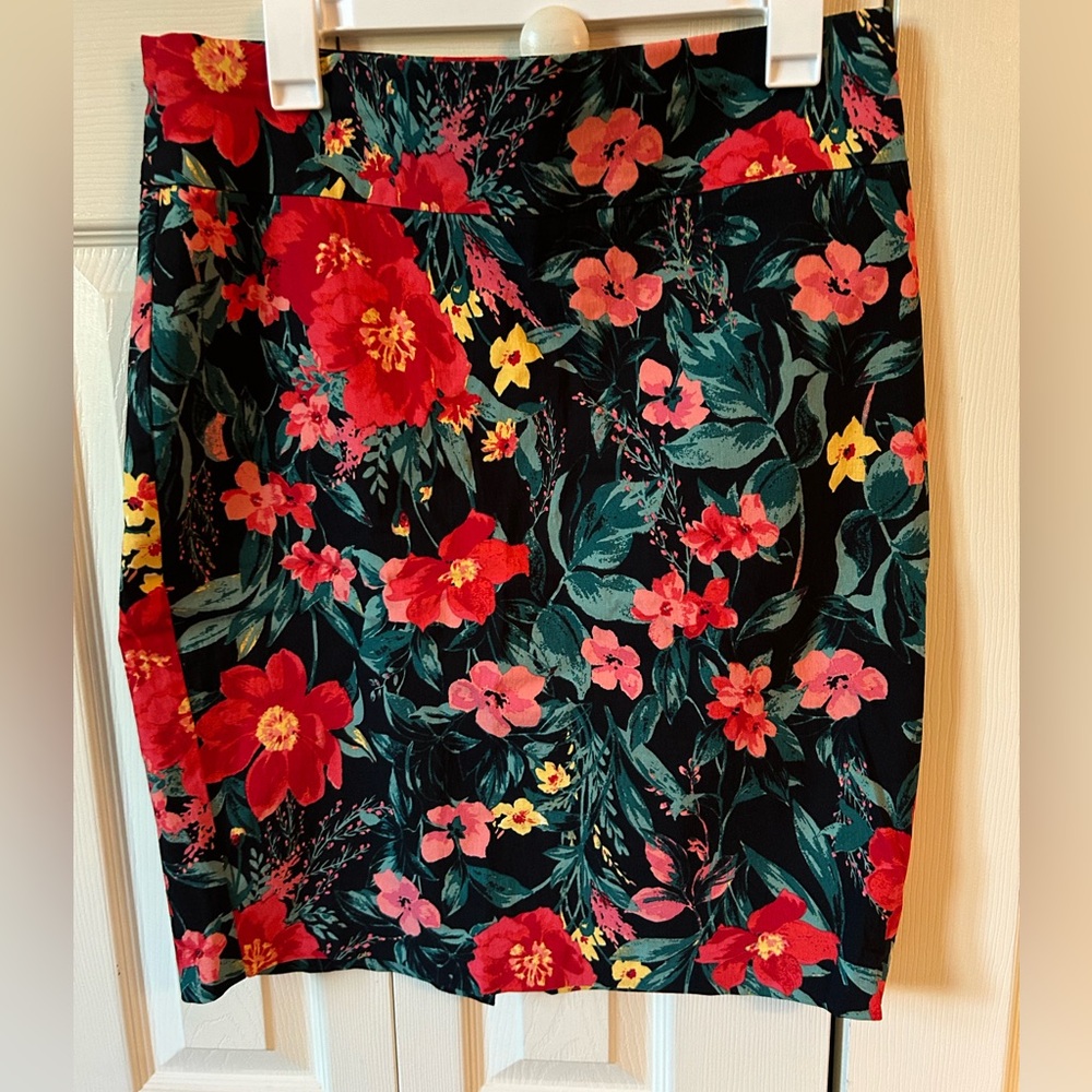 Maurice's tropical print skirt.